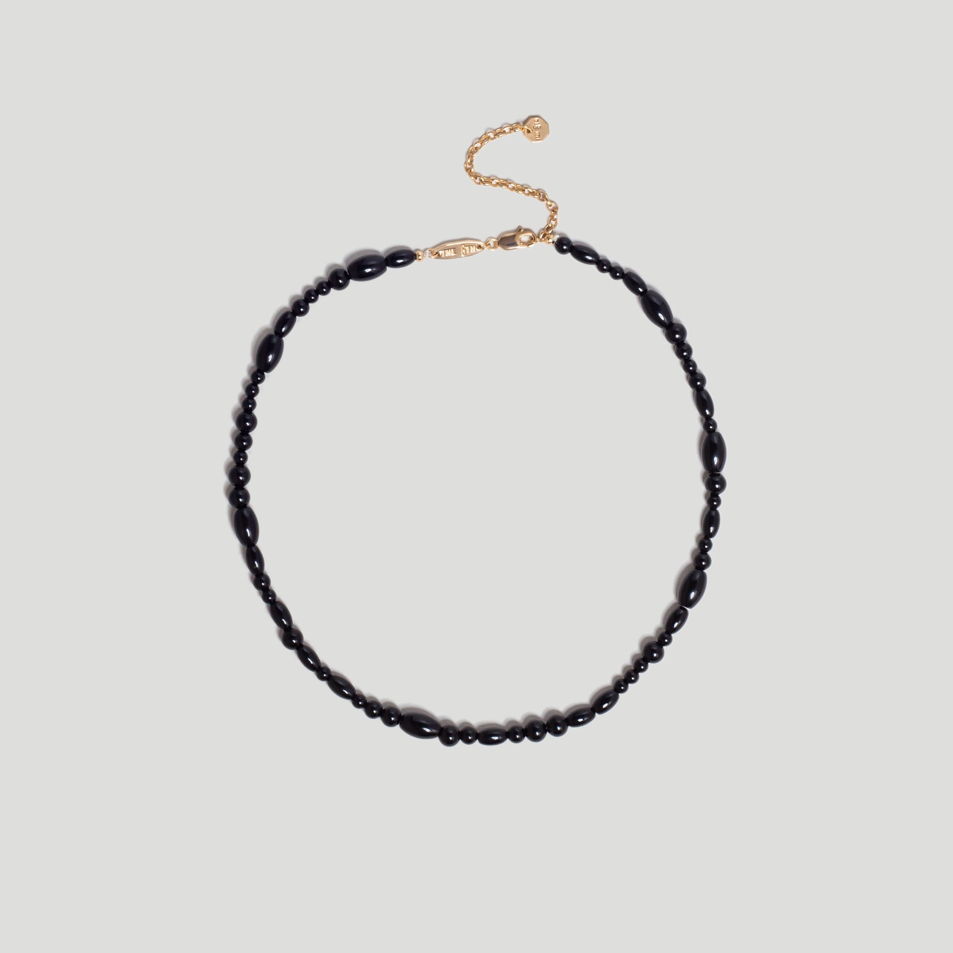 Black Agate Mixed Bead Semi-precious Relaxed Choker Necklace