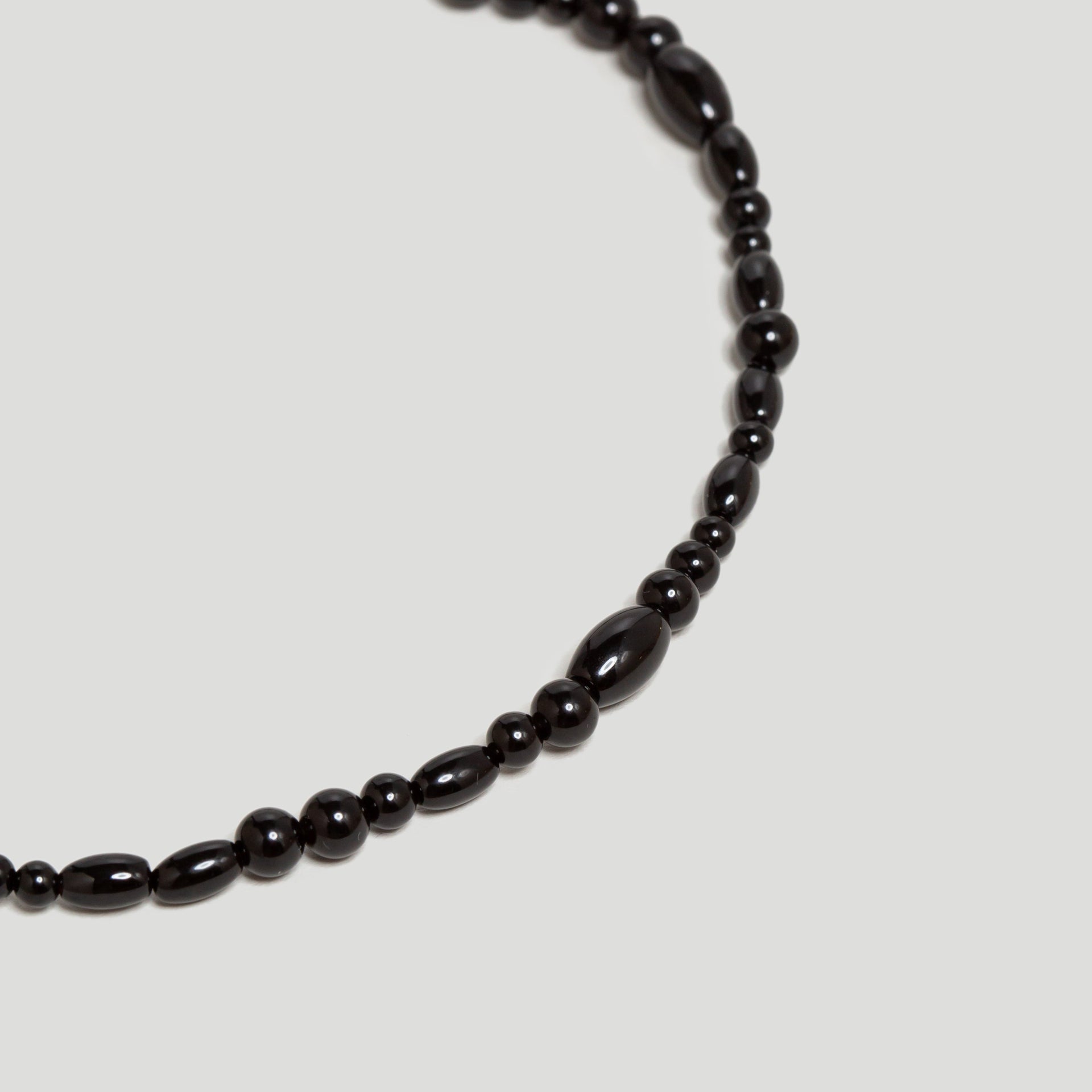 Black Agate Mixed Bead Semi-precious Relaxed Choker Necklace