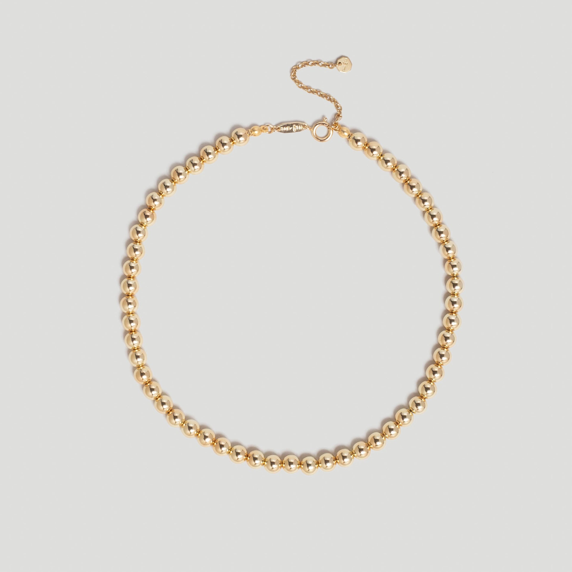 Gold Beaded Ball Chain Relaxed Choker Necklace In 18K Gold Plated Sterling Silver