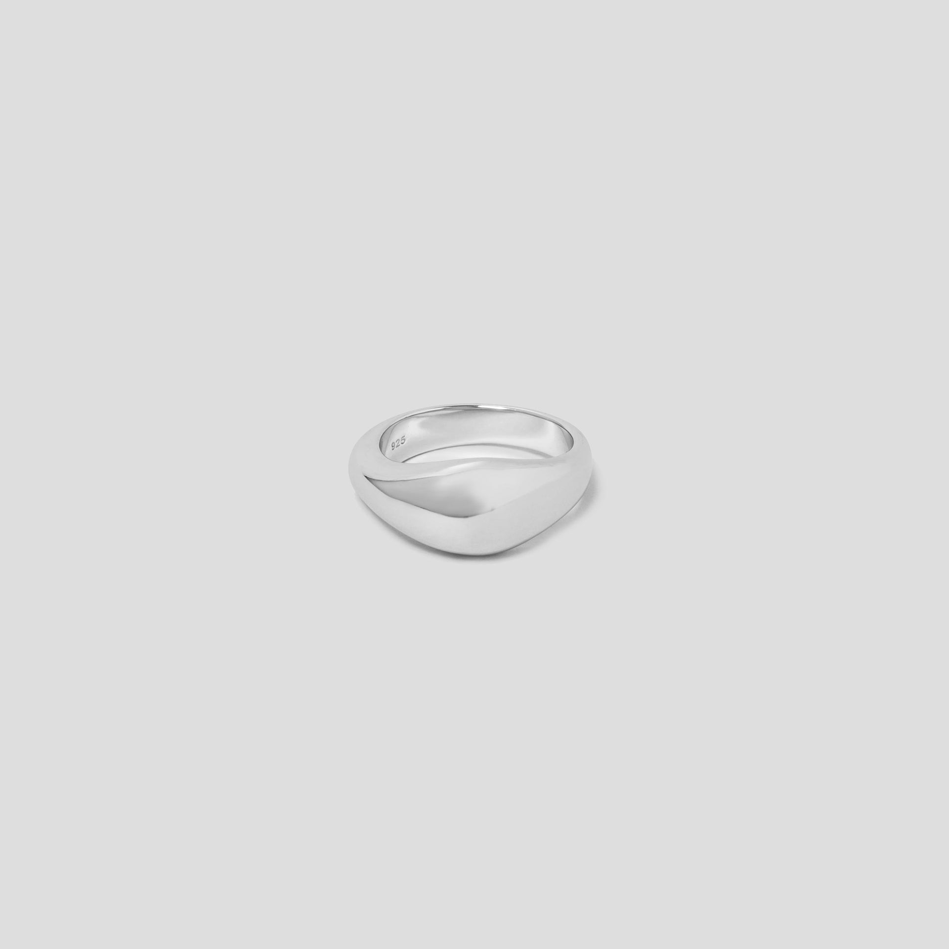 Wave Chunky Silver Ring in Rhodium Plated Sterling Silver