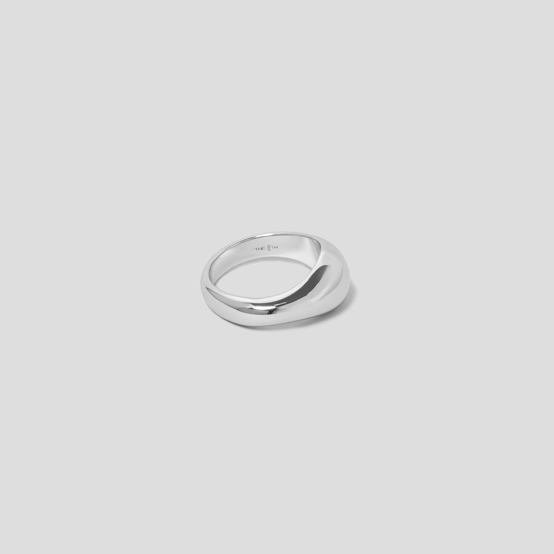 Wave Chunky Silver Ring in Rhodium Plated Sterling Silver