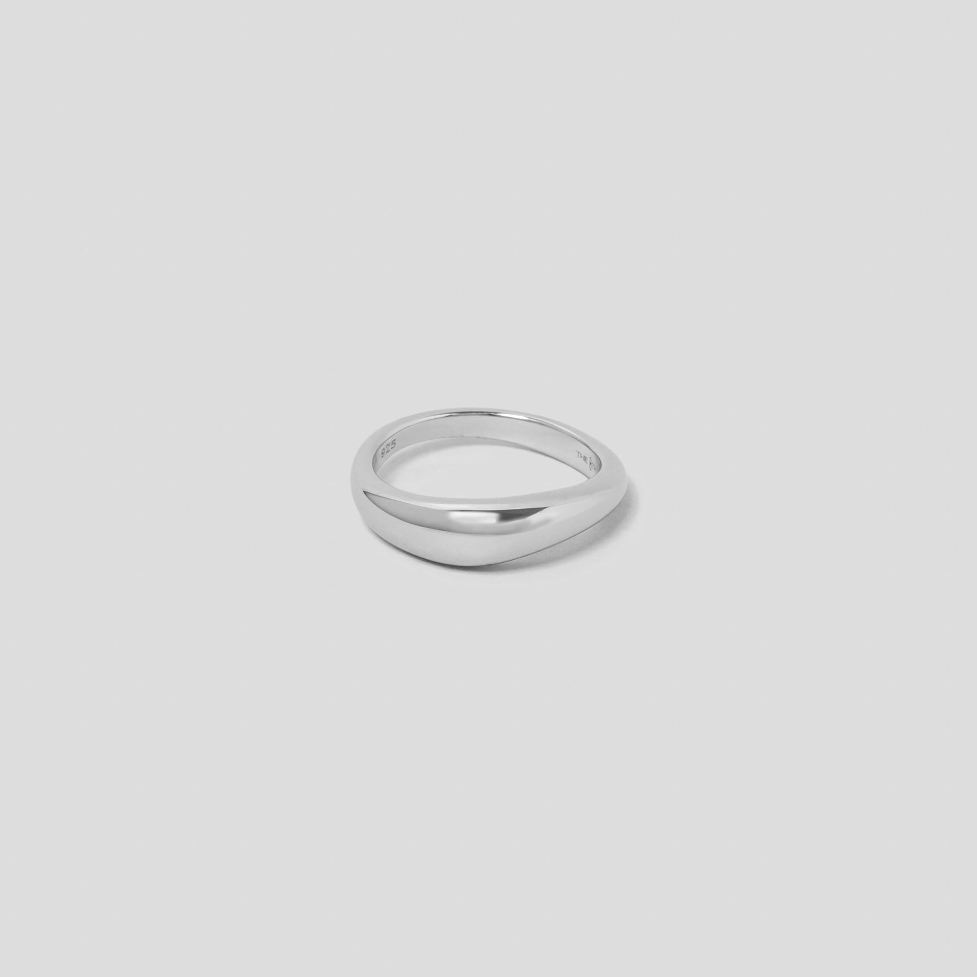 Wave Silver Ring in Rhodium Plated Sterling Silver